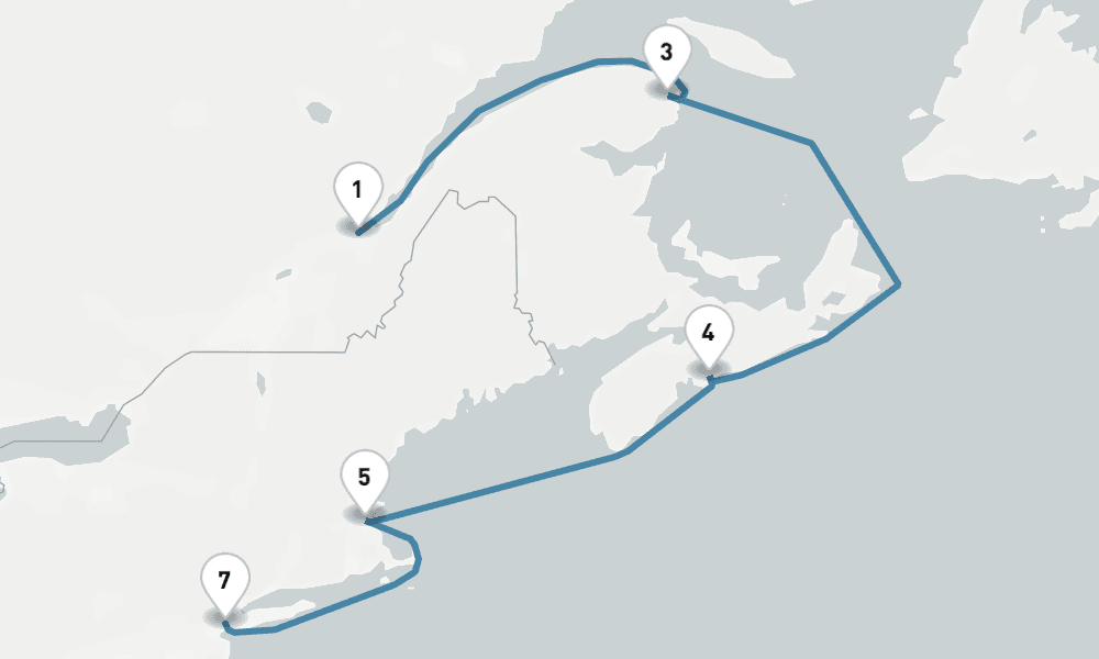 9 nights / 10 days, one-way from Quebec City to New York (Cape Liberty NYC)
