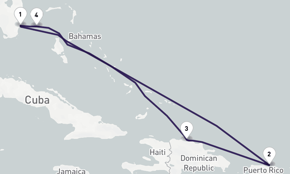 7 nights / 8 days, Miami (Florida) Round trip