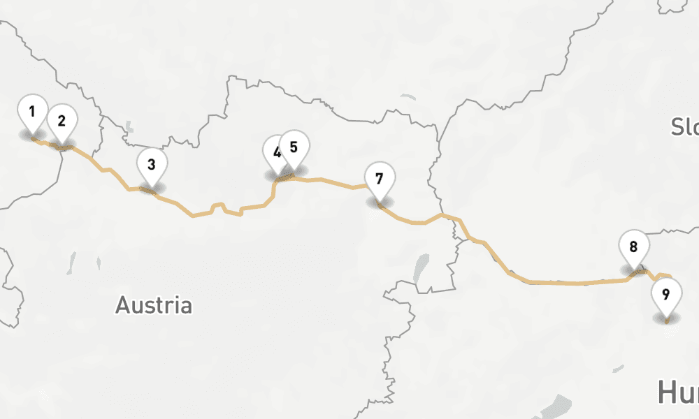 7 nights / 8 days, one-way from Vilshofen an der Donau to Budapest