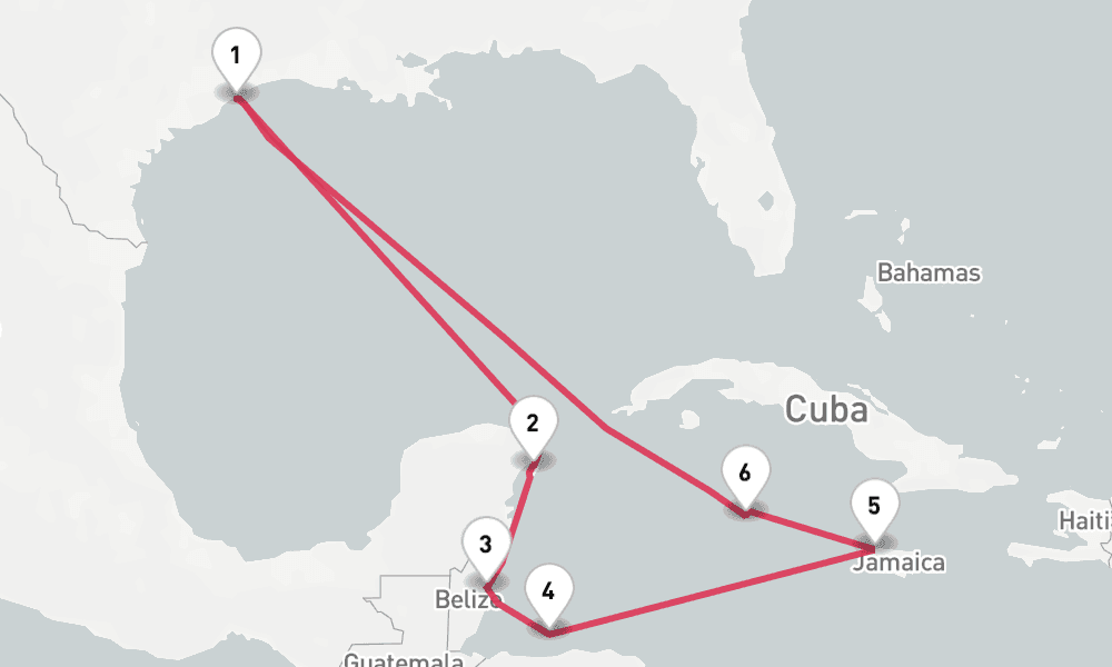 10 nights / 11 days, Galveston (Texas) Round trip