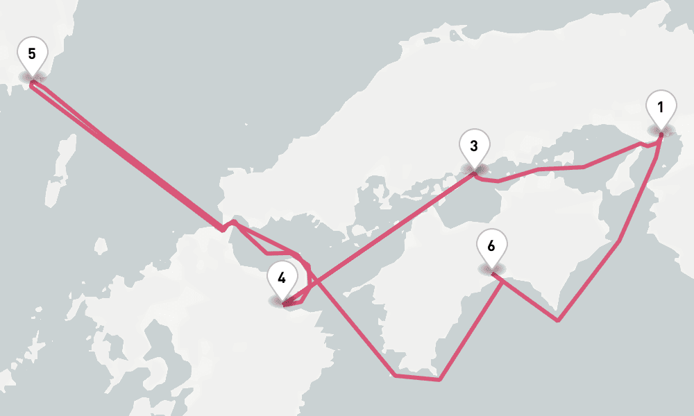 8 days 7 nights Kobe round trip