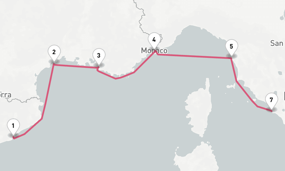 7 nights / 8 days, one-way from Barcelona to Civitavecchia (Rome, Italy)