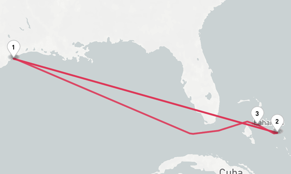 8 nights / 9 days, Galveston (Texas) Round trip