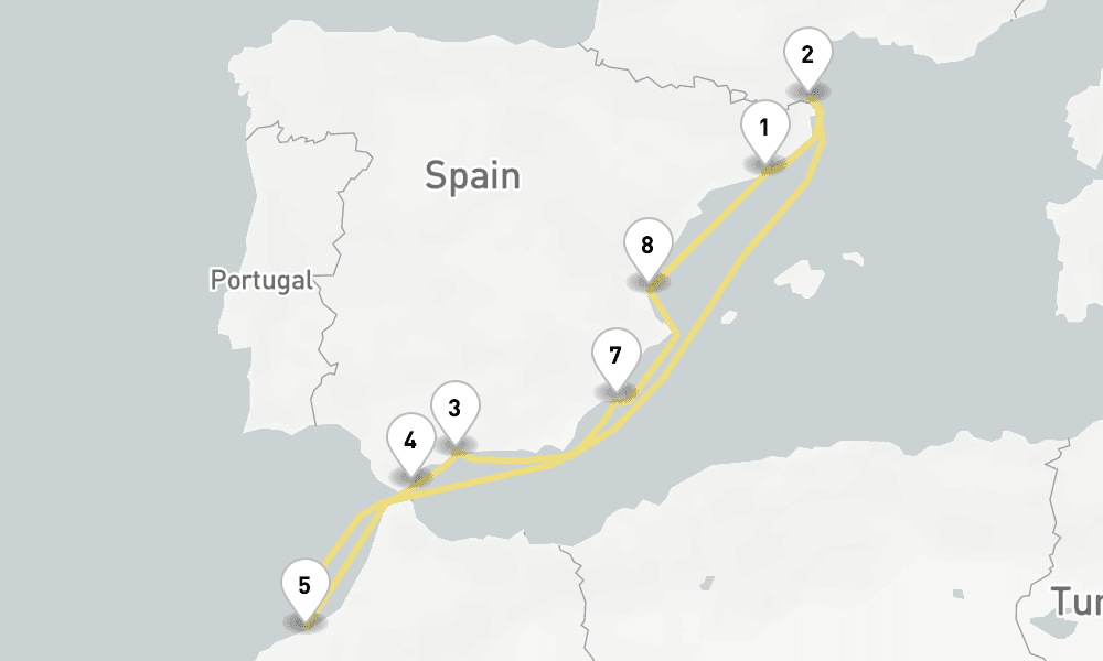 10 nights / 11 days, Barcelona Round trip