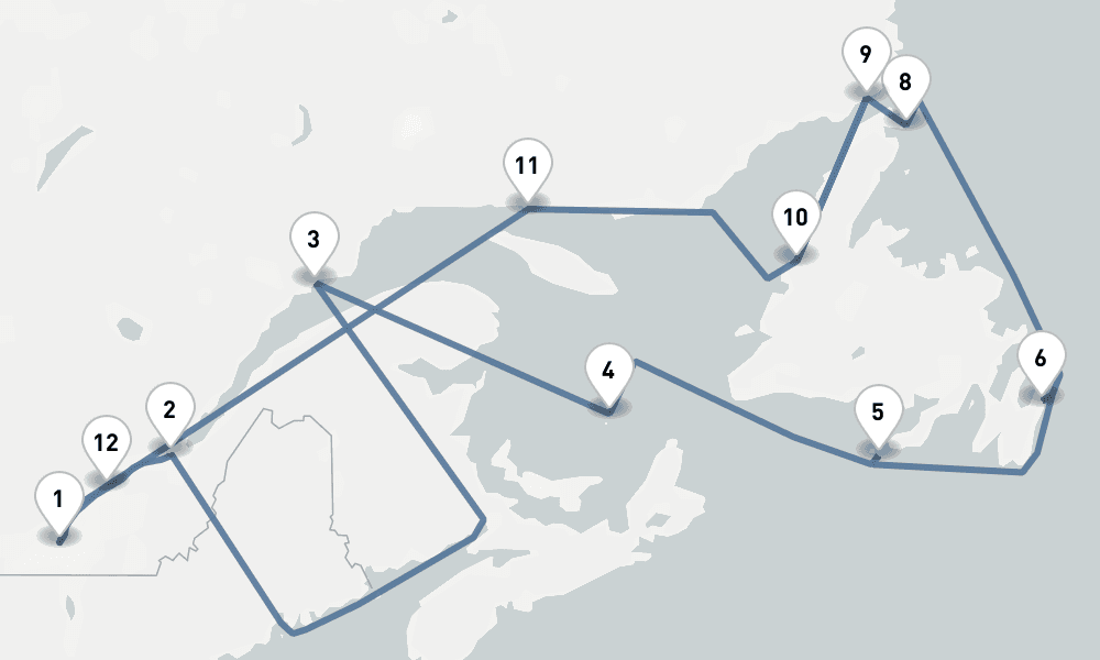 14 nights / 15 days, Montreal (Quebec, Canada) Round trip