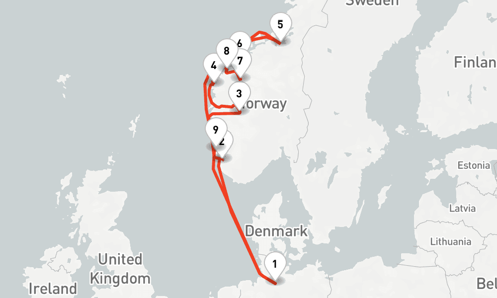 11 nights / 12 days, Hamburg Round trip