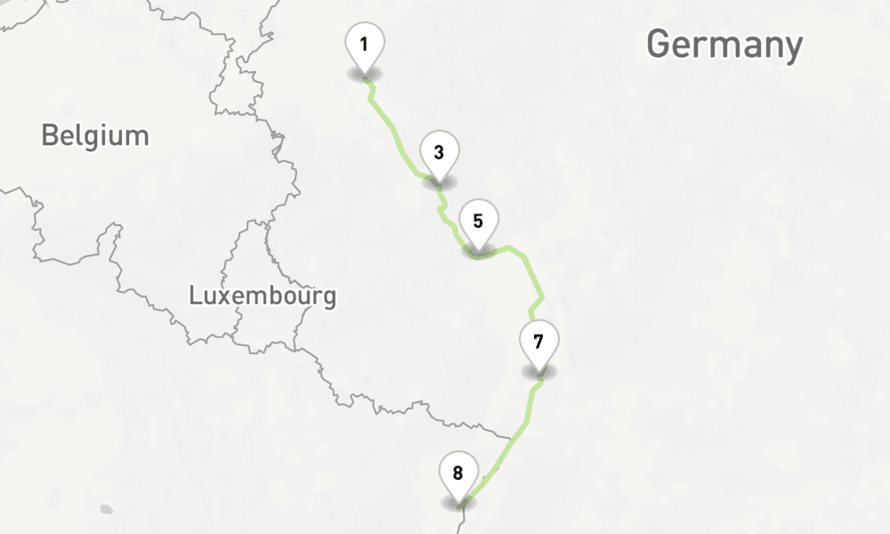 4 nights / 5 days, one-way from Cologne to Strasbourg