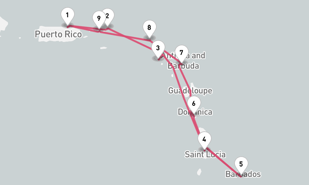 10 nights / 11 days, San Juan (Puerto Rico) Round trip
