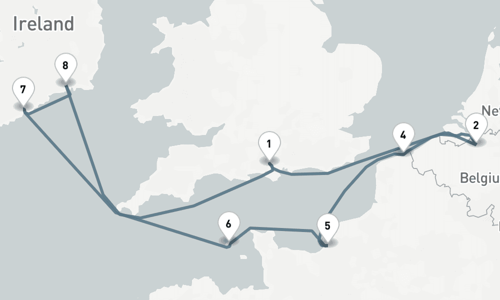 9 nights / 10 days, Southampton (England) Round trip