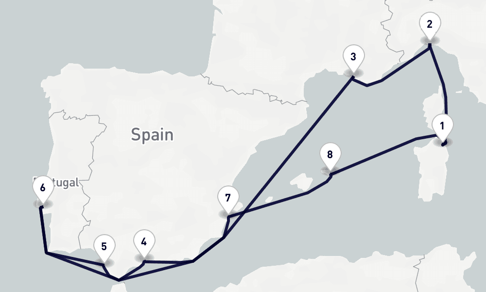 10 nights / 11 days, Olbia (Sardinia, Italy) Round trip