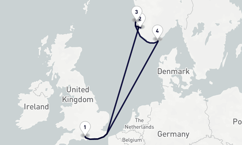 7 nights / 8 days, Southampton (England) Round trip
