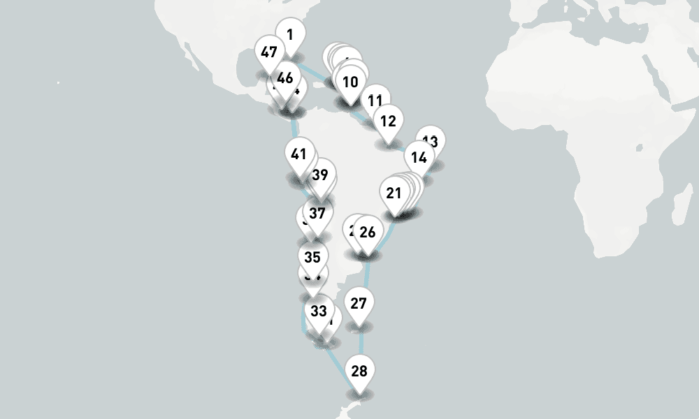 74 nights / 75 days, Miami (Florida) Round trip