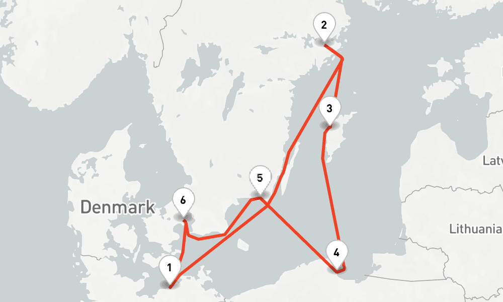 7 nights / 8 days, Warnemunde (Rostock, Germany) Round trip