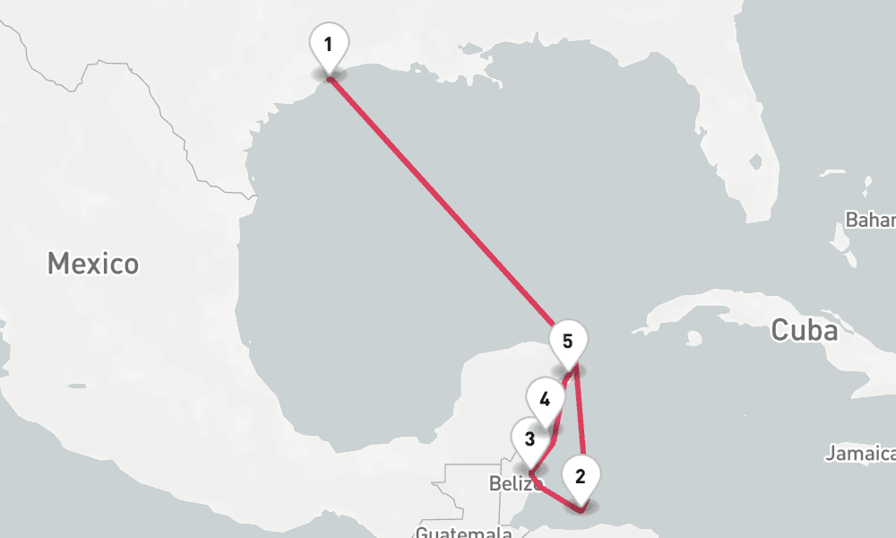 8 nights / 9 days, Galveston (Texas) Round trip