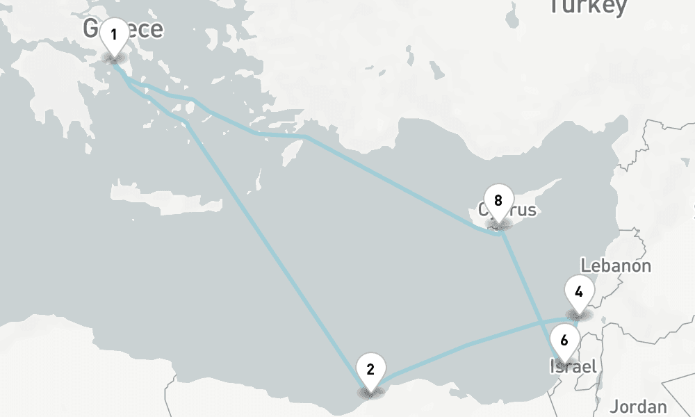 11 nights / 12 days, Piraeus (Athens, Greece) Round trip