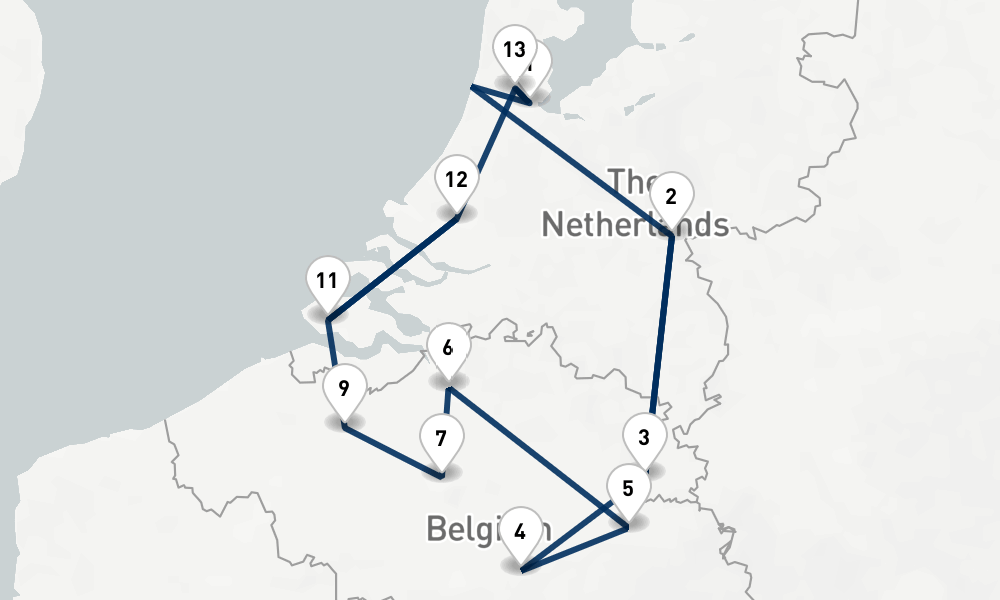 14 nights / 15 days, Amsterdam (Holland) Round trip