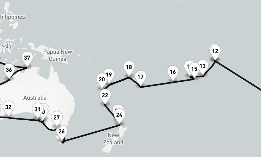 141 nights / 142 days, one-way from Fort Lauderdale (Everglades, Florida) to Lisbon