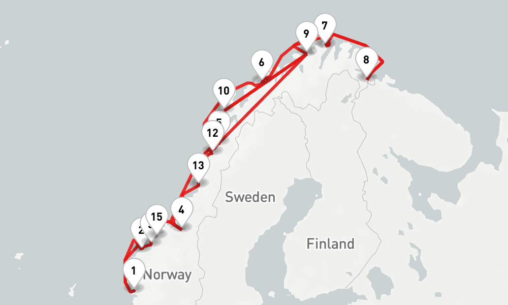 11 nights / 12 days, Bergen Round trip