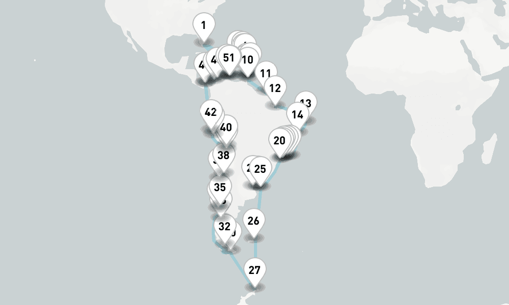 79 nights / 80 days, Miami (Florida) Round trip
