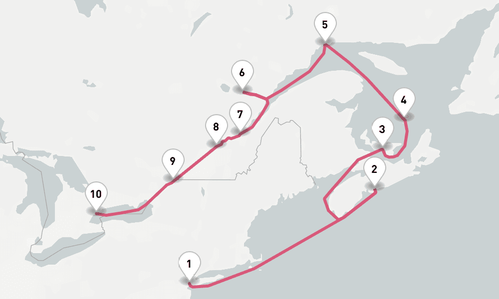 11 nights / 12 days, one-way from New York (Cape Liberty NYC) to Toronto (Ontario)