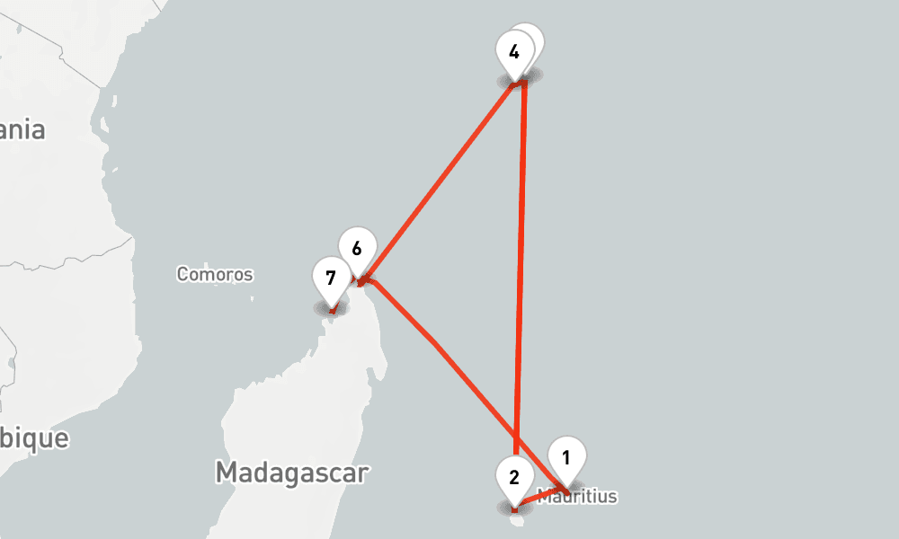 14 nights / 15 days, Port Louis (Mauritius Island) Round trip