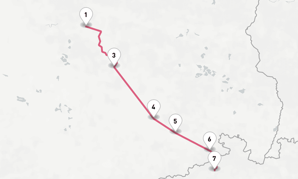 5 nights / 6 days, one-way from Lutherstadt Wittenberg to Decin (Czech Republic)