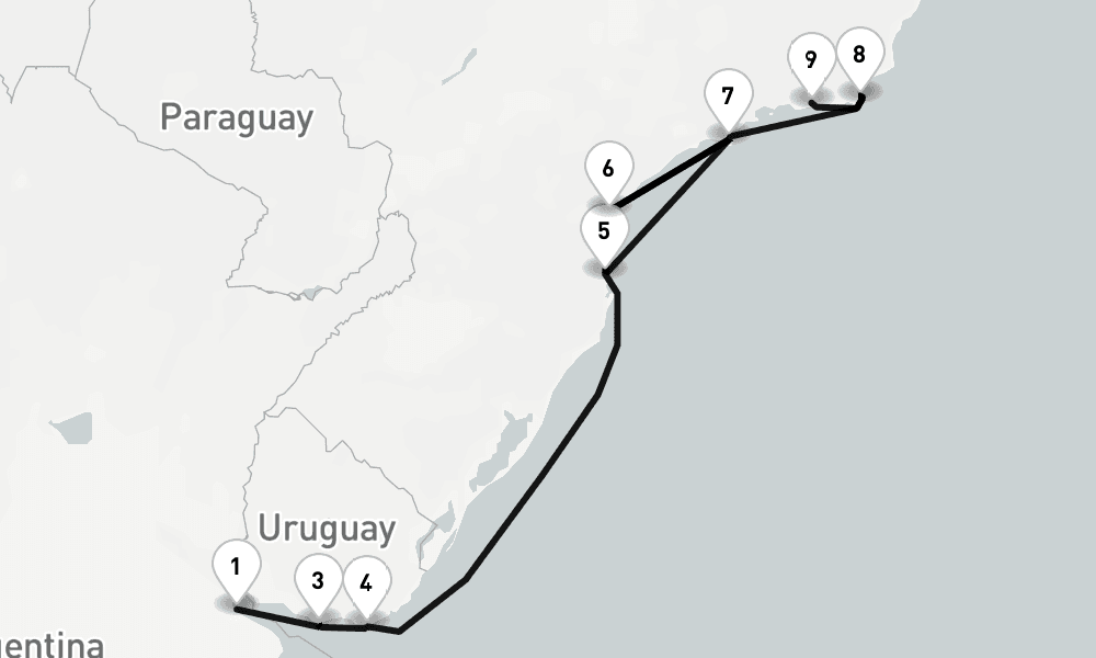 12 nights / 13 days, one-way from Buenos Aires to Rio de Janeiro