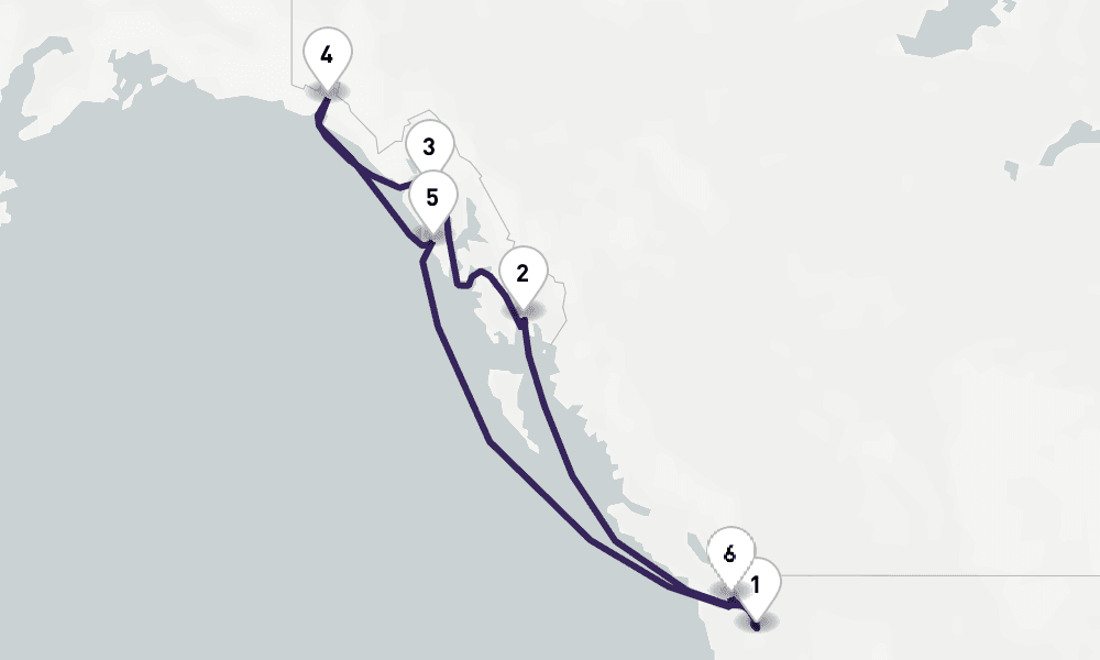 9 nights / 10 days, Seattle (Washington) Round trip