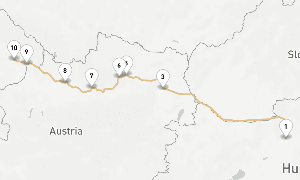 6 nights / 7 days, one-way from Budapest to Vilshofen an der Donau