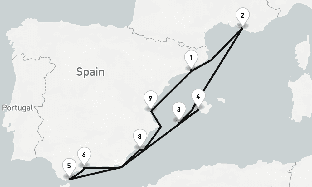 11 nights / 12 days, Barcelona Round trip