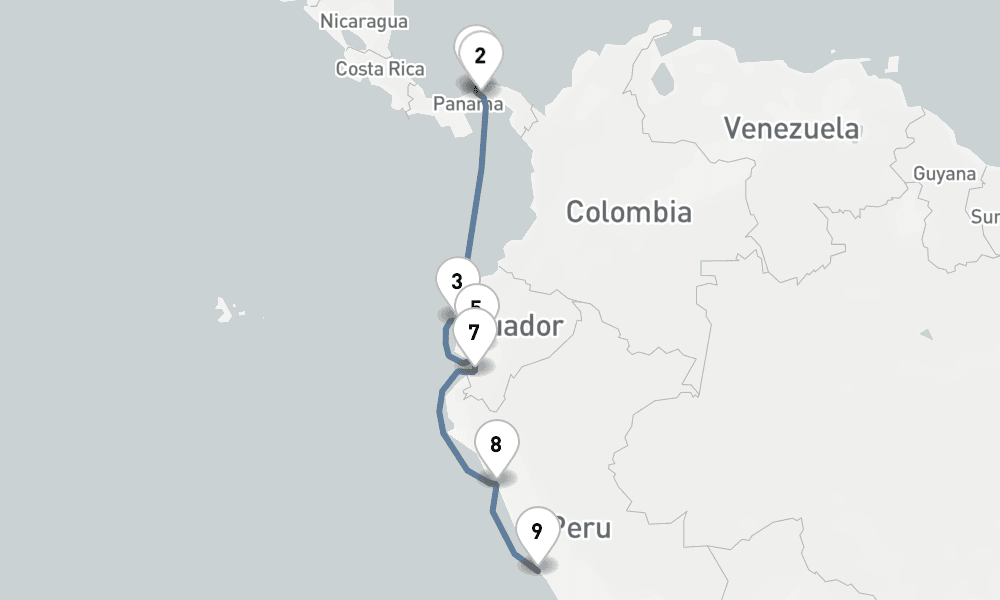 11 nights / 12 days, one-way from Colon to Callao (Lima, Peru)