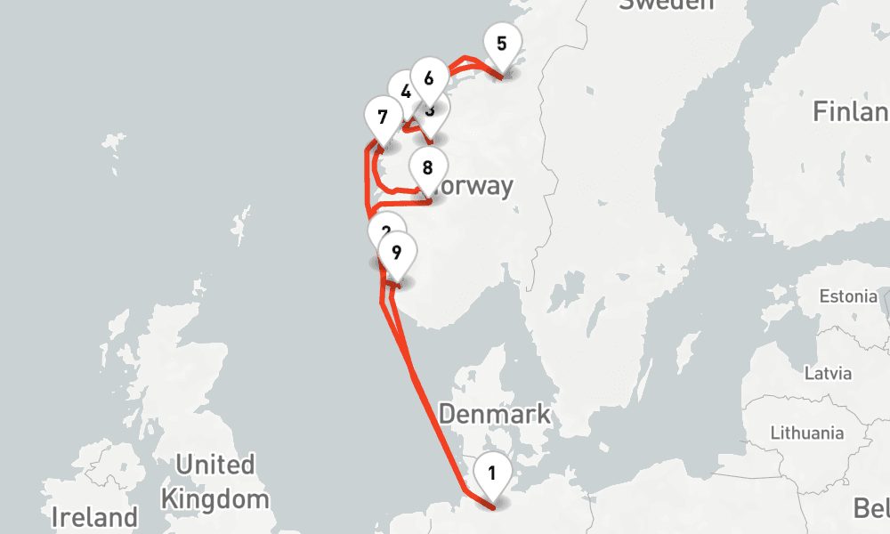 11 nights / 12 days, Hamburg Round trip