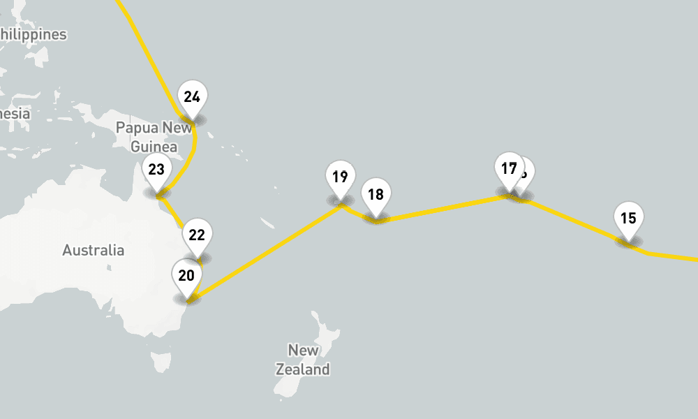 116 nights / 117 days, one-way from Barcelona to Savona