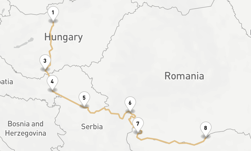 6 nights / 7 days, one-way from Budapest to Ruse