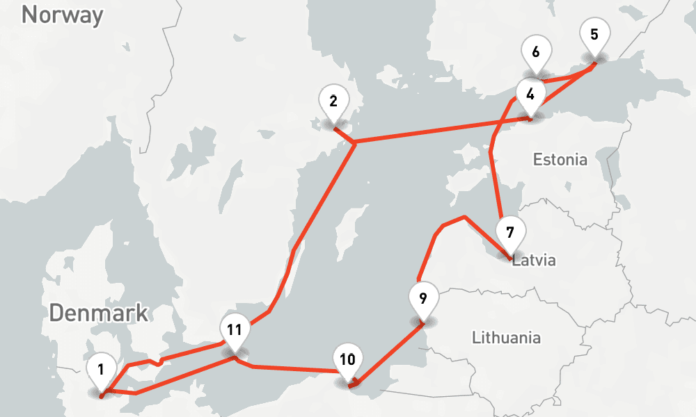 12 nights / 13 days, Kiel Round trip