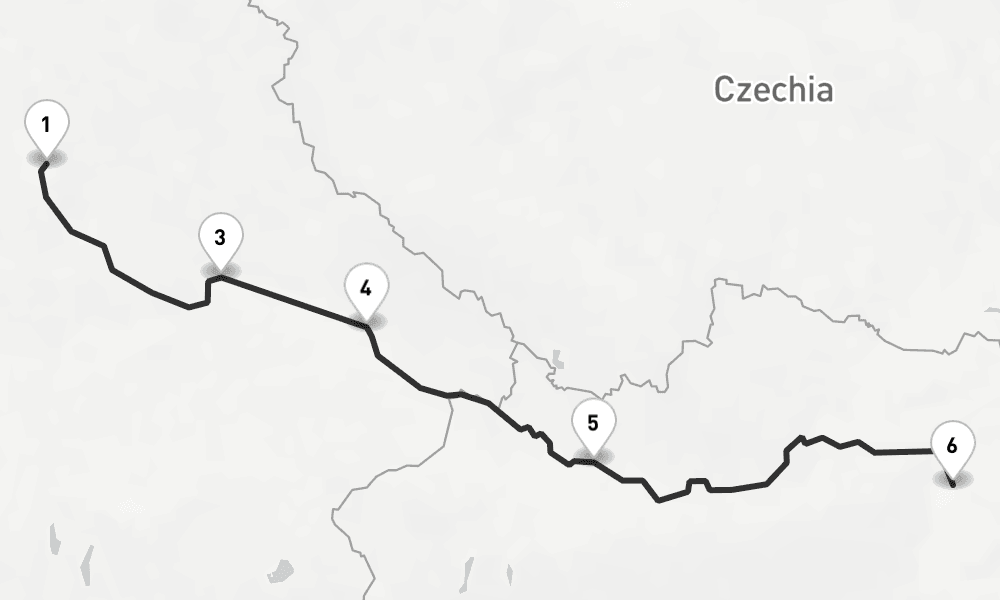 7 nights / 8 days, one-way from Nuremberg to Vienna