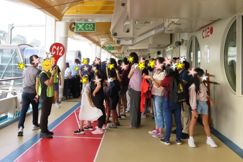 出航前の避難訓練は全員参加！＼_( ﾟﾛﾟ)ここ重要！～フライ＆クルーズで香港発着ボイジャー・オブザシーズ乗船記ー2019.8月・本編3-8