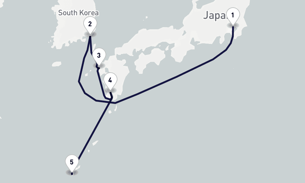 東京発着 釜山・那覇 8日間