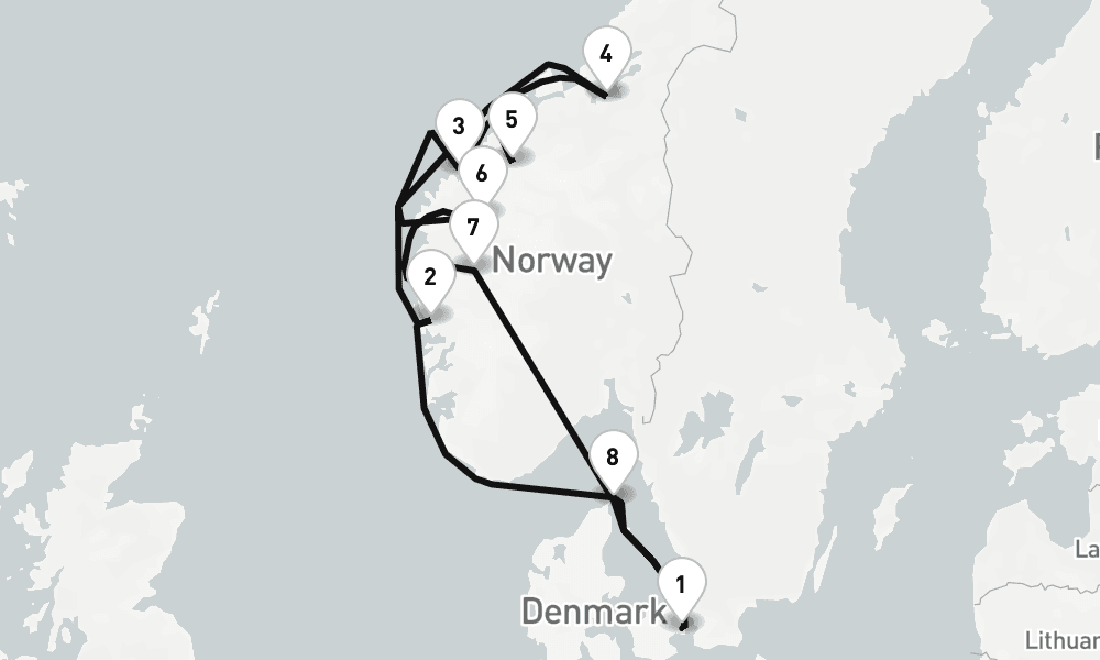 10 nights / 11 days, Copenhagen Round trip