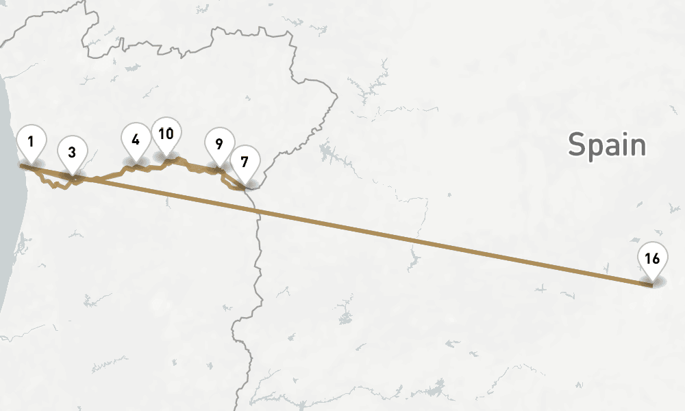 13 nights / 14 days, one-way from Porto to Madrid