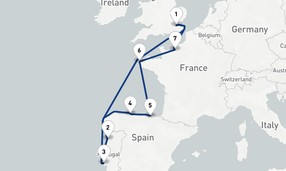 12 nights / 13 days, Tilbury (London, England) Round trip