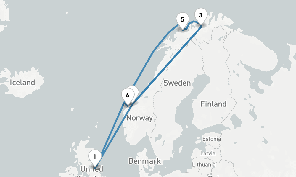 10 nights / 11 days, Newcastle (England) Round trip