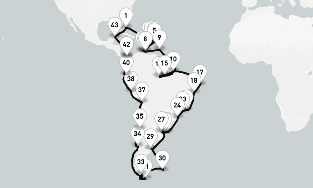 76 nights / 77 days, Miami (Florida) Round trip