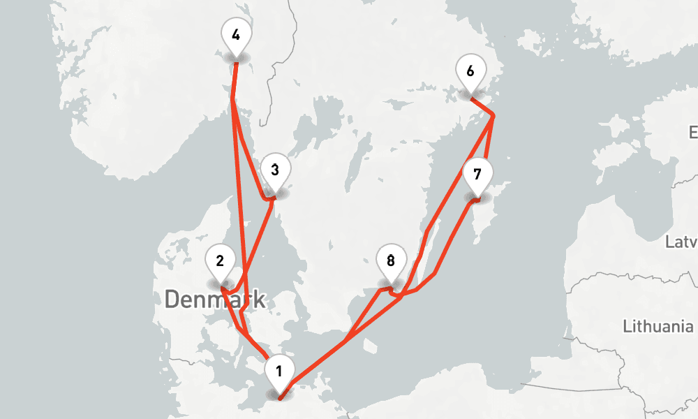 10 nights / 11 days, Warnemunde (Rostock, Germany) Round trip