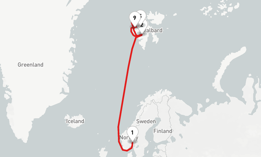 9 nights / 10 days, Oslo Round trip