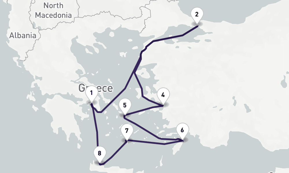 11 nights / 12 days, Piraeus (Athens, Greece) Round trip