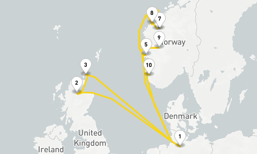 15 nights / 16 days, Hamburg Round trip