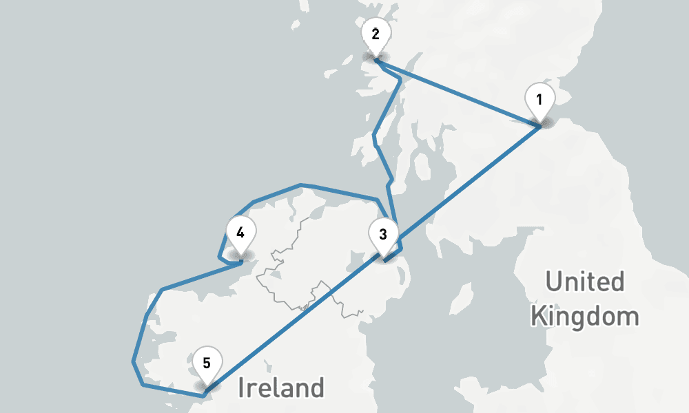 8 nights / 9 days, Edinburgh (Leith, Scotland) Round trip