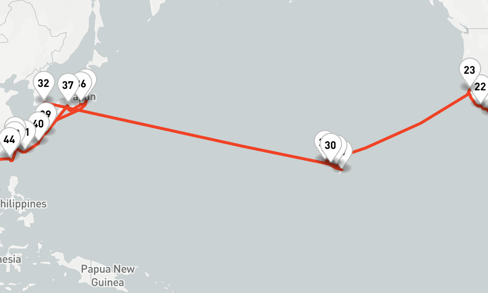 133 nights / 134 days, Hamburg Round trip