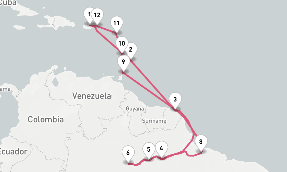 21 nights / 22 days, San Juan (Puerto Rico) Round trip